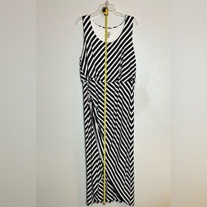 Chico’s Black and White Striped Maxi Dress